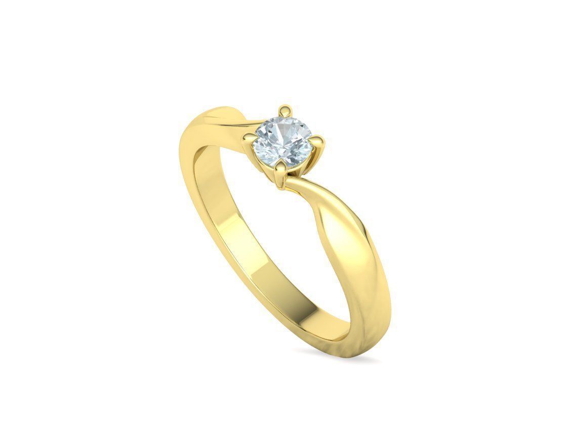 Bypass Solitaire Ring 30 pointer stone Promise Ring 3dmodel 3D print model_28