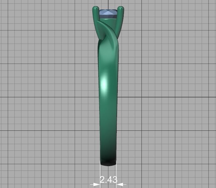 Bypass Solitaire Ring 30 pointer stone Promise Ring 3dmodel 3D print model_38