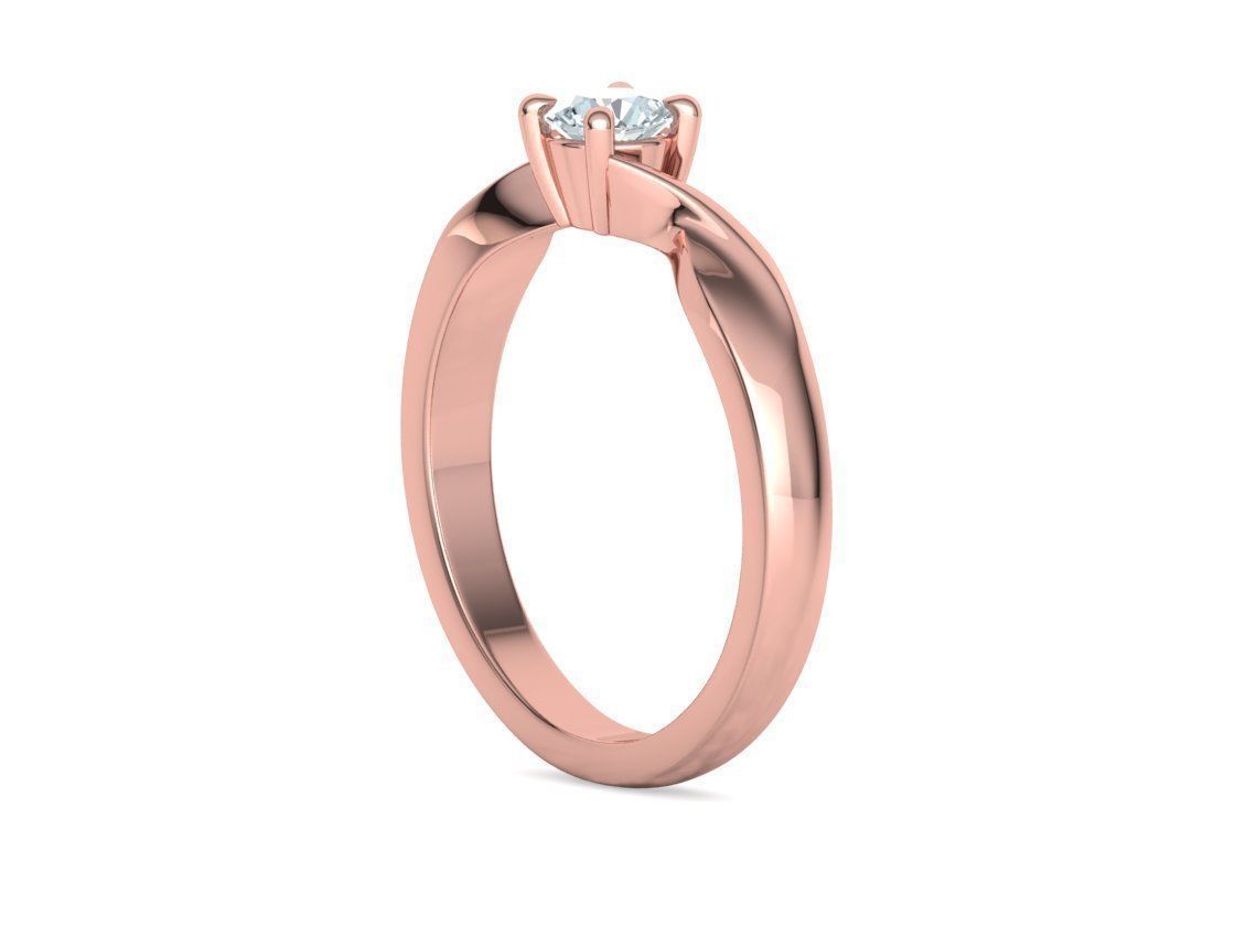 Bypass Solitaire Ring 30 pointer stone Promise Ring 3dmodel 3D print model_21