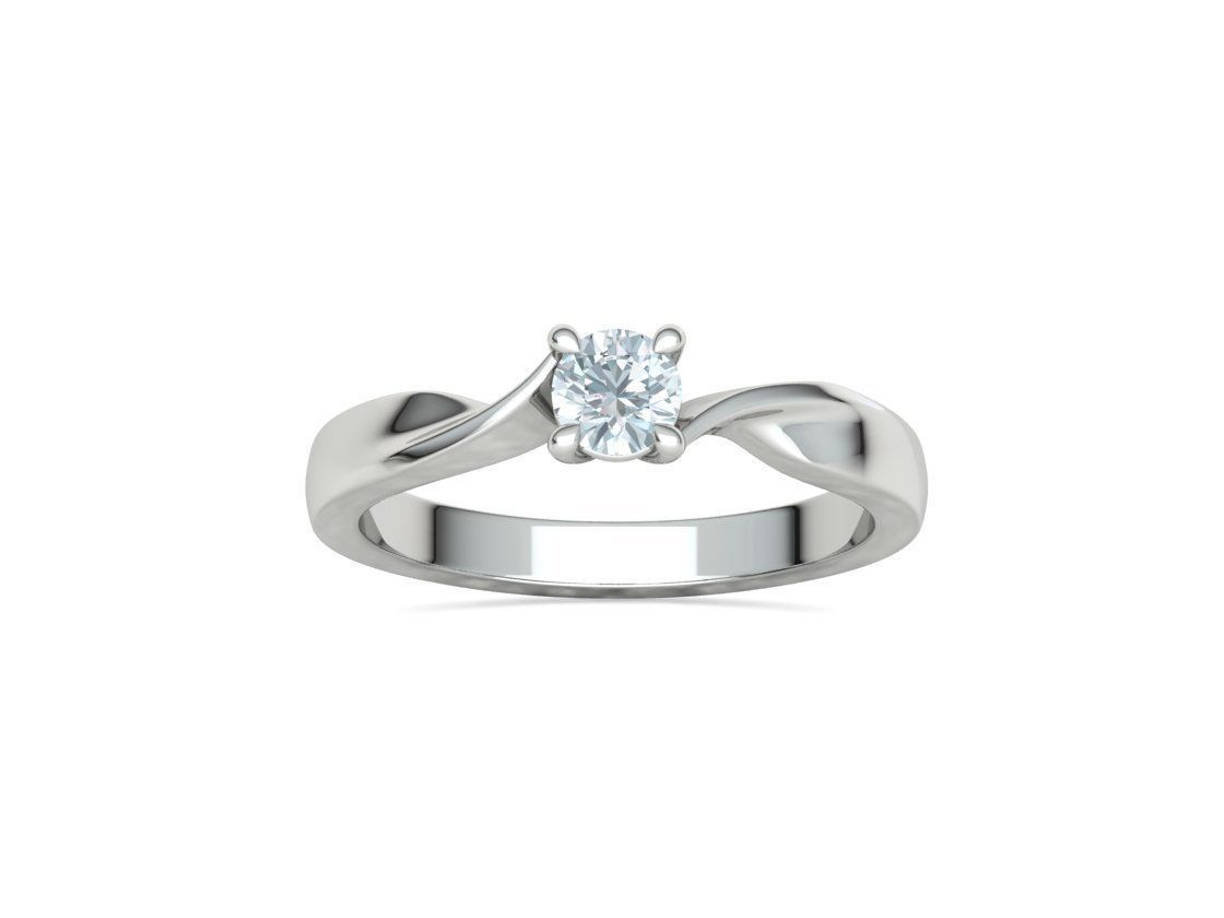 Bypass Solitaire Ring 30 pointer stone Promise Ring 3dmodel 3D print model_17