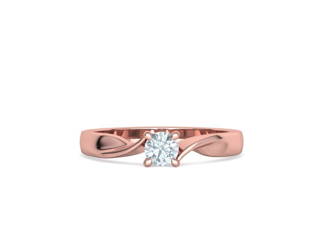 Bypass Solitaire Ring 30 pointer stone Promise Ring 3dmodel 3D print model_12