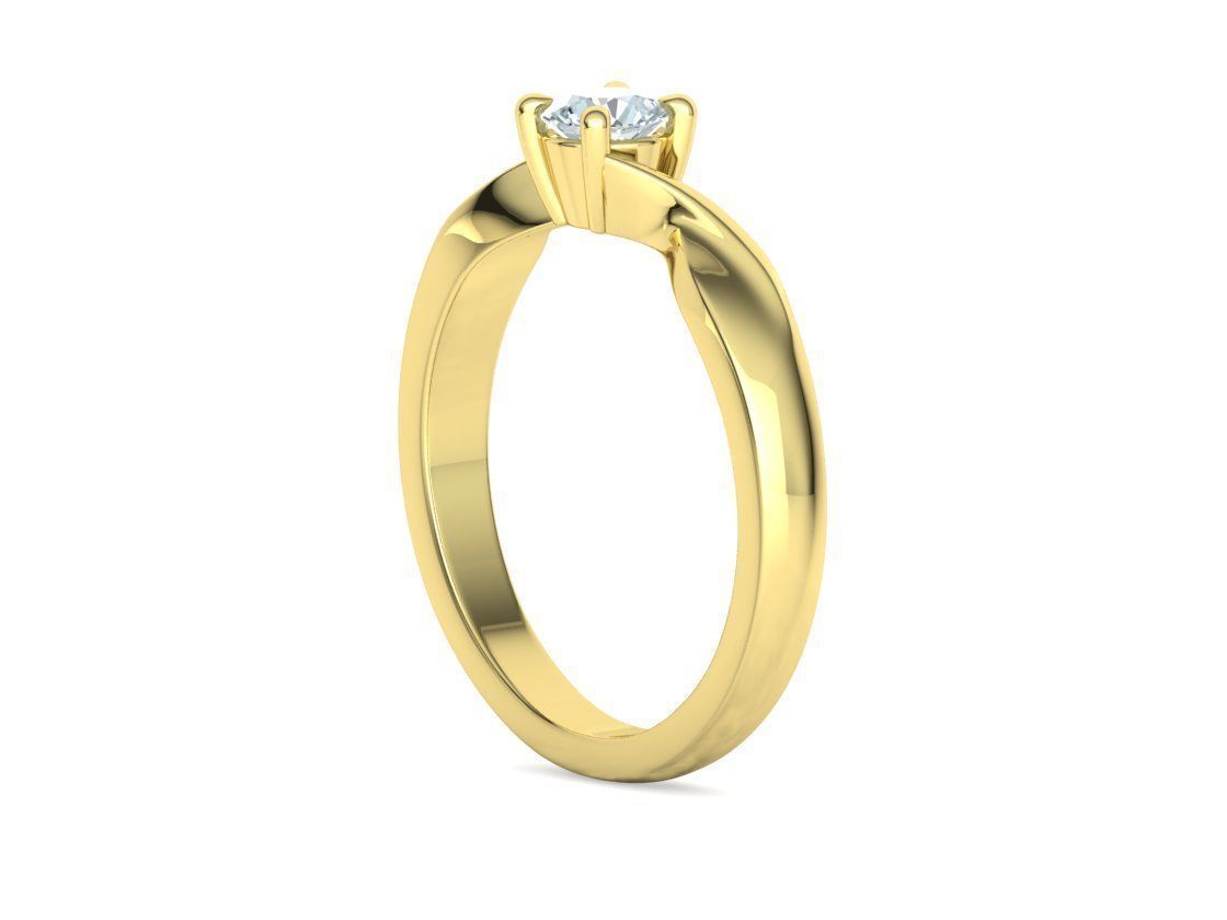 Bypass Solitaire Ring 30 pointer stone Promise Ring 3dmodel 3D print model_22