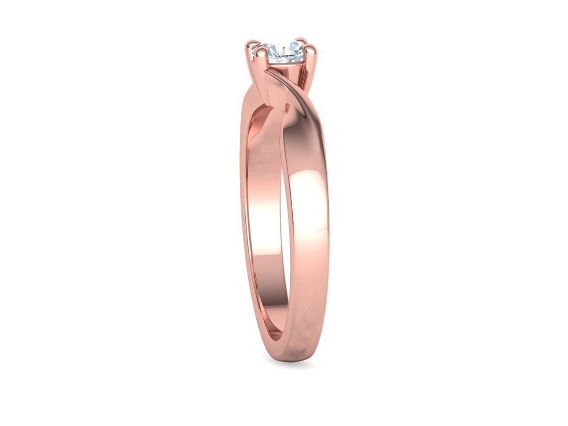 Bypass Solitaire Ring 30 pointer stone Promise Ring 3dmodel 3D print model_24