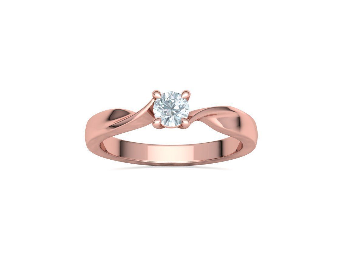 Bypass Solitaire Ring 30 pointer stone Promise Ring 3dmodel 3D print model_15
