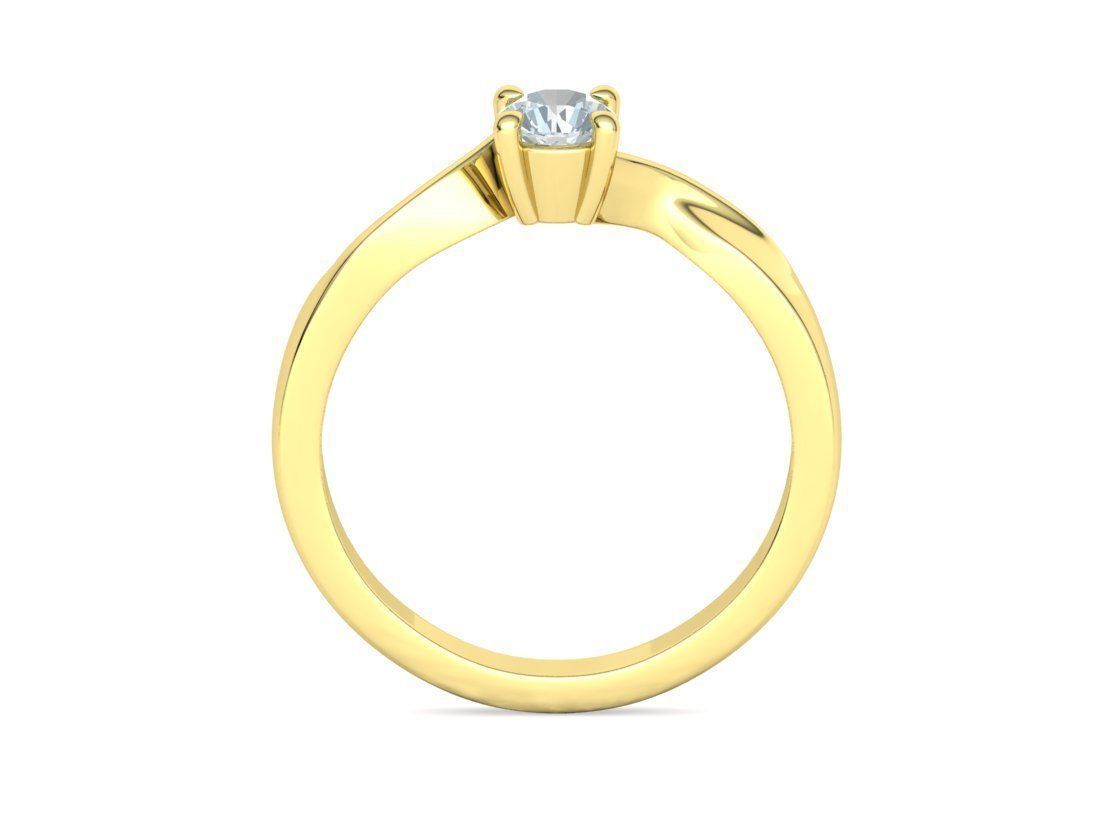 Bypass Solitaire Ring 30 pointer stone Promise Ring 3dmodel 3D print model_19
