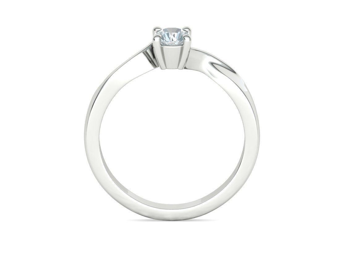 Bypass Solitaire Ring 30 pointer stone Promise Ring 3dmodel 3D print model_20