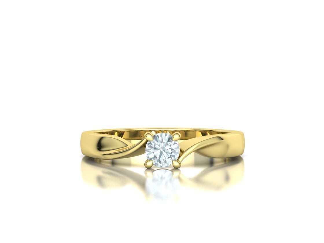 Bypass Solitaire Ring 30 pointer stone Promise Ring 3dmodel 3D print model_10
