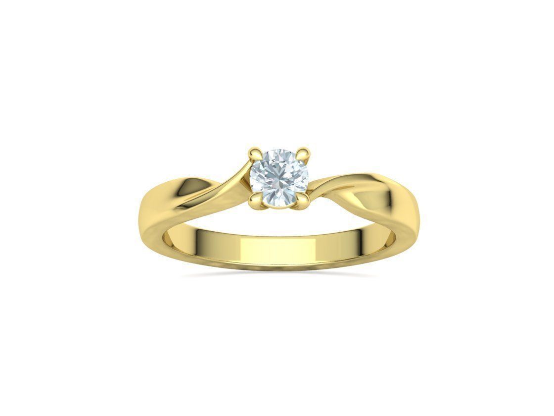 Bypass Solitaire Ring 30 pointer stone Promise Ring 3dmodel 3D print model_16