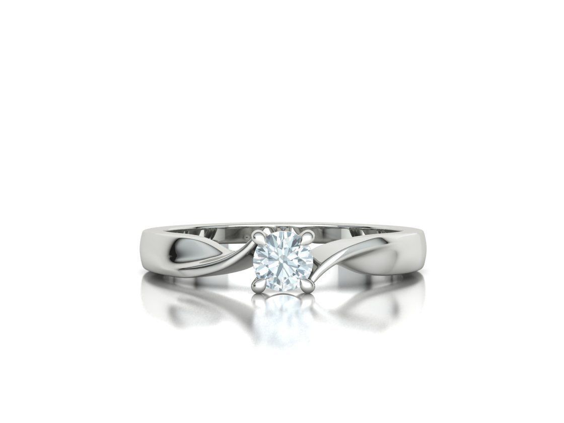 Bypass Solitaire Ring 30 pointer stone Promise Ring 3dmodel 3D print model_11