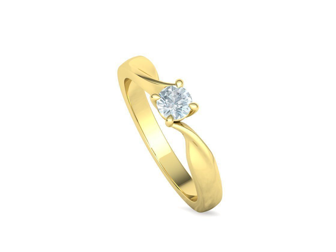 Bypass Solitaire Ring 30 pointer stone Promise Ring 3dmodel 3D print model_31