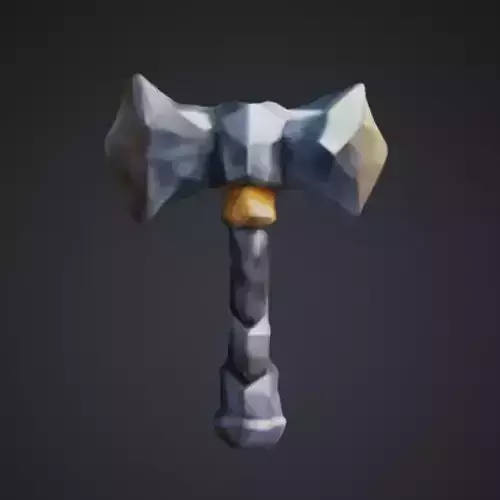 Low poly hammer Low-poly 3D model