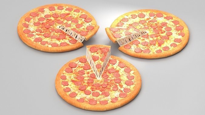 Pepperoni Pizza with Slice 3D model 5