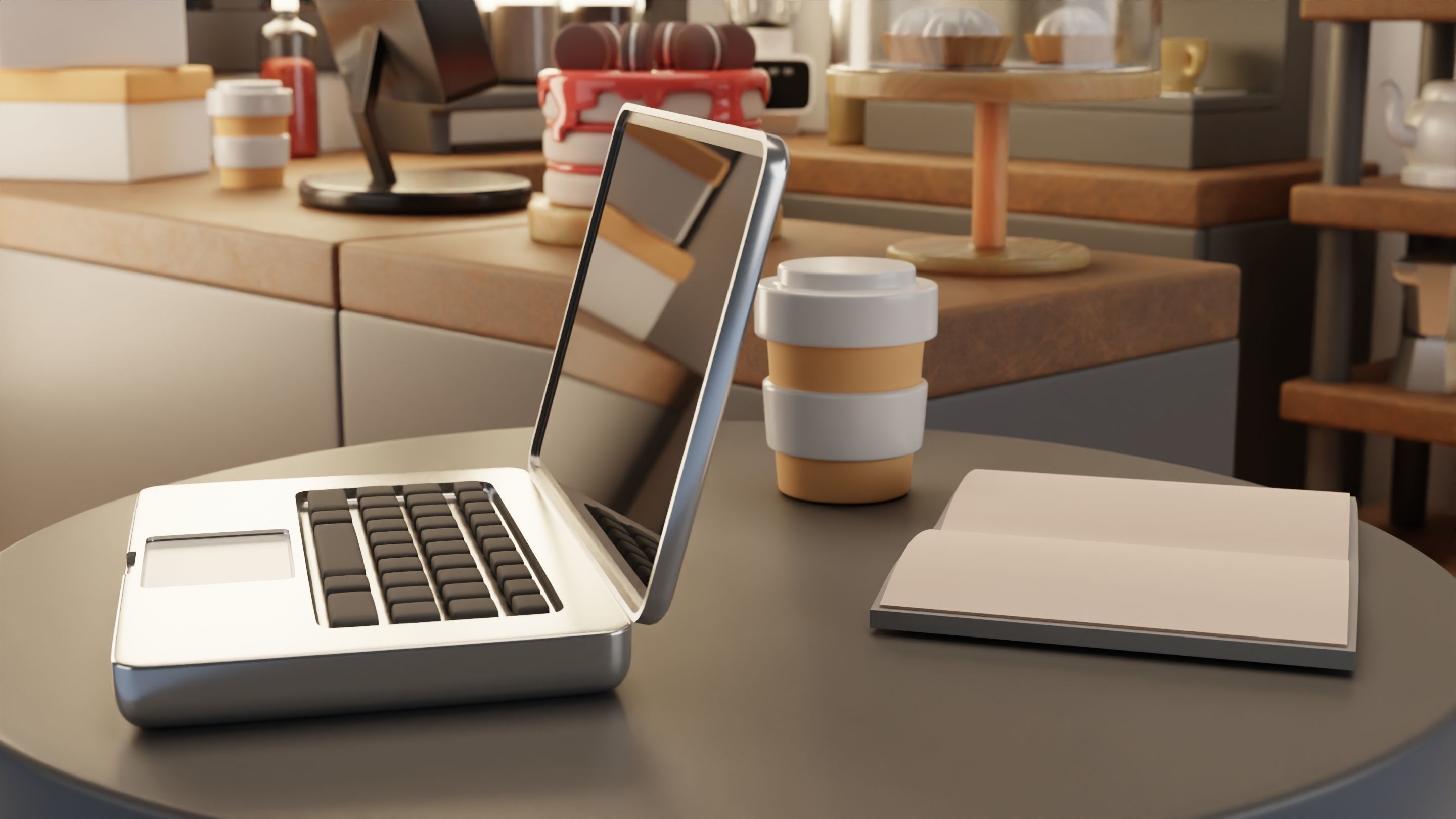 Cozy cafe 3D model_3