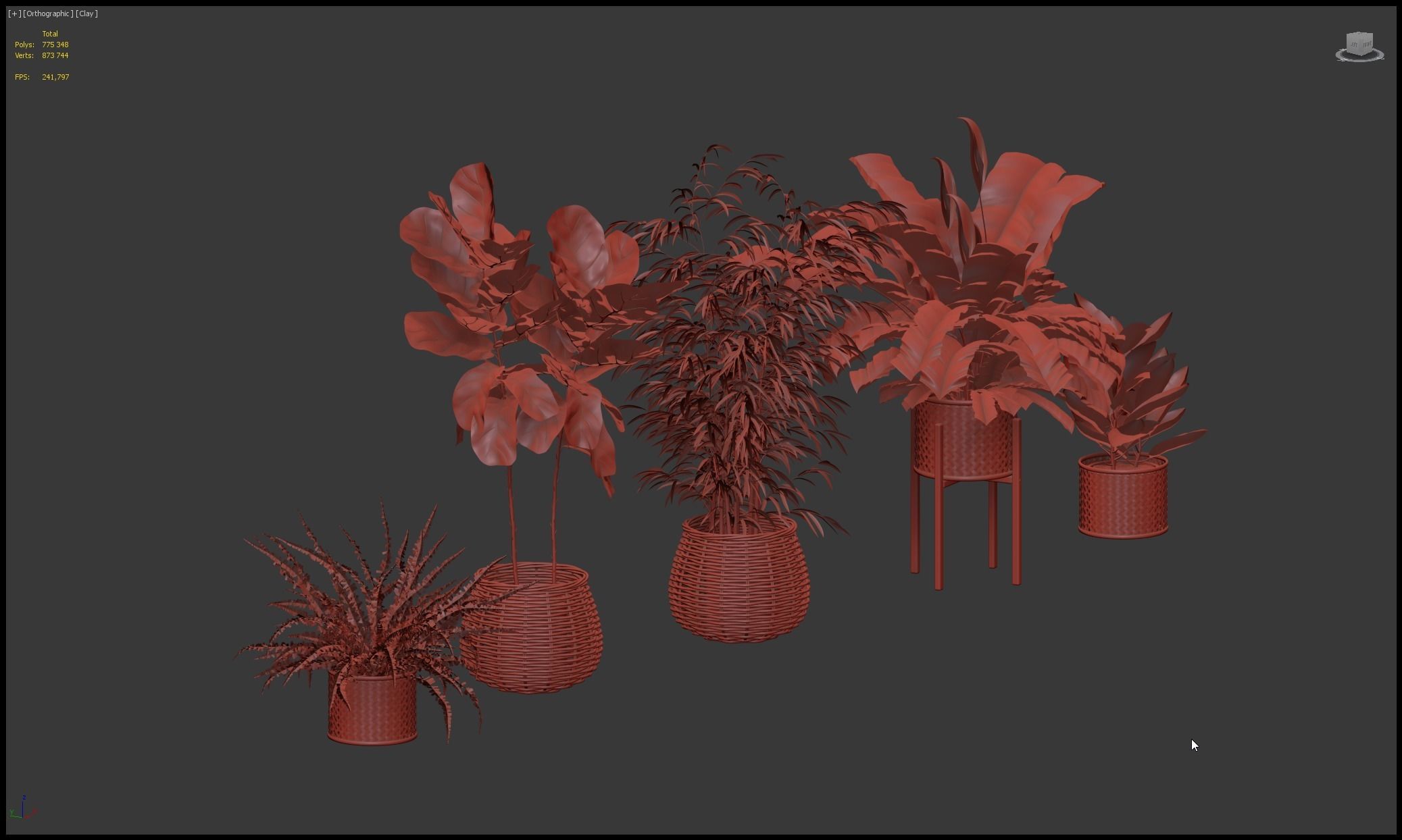 Plants collection 214 - bamboo croton fern ficus 3D model_22