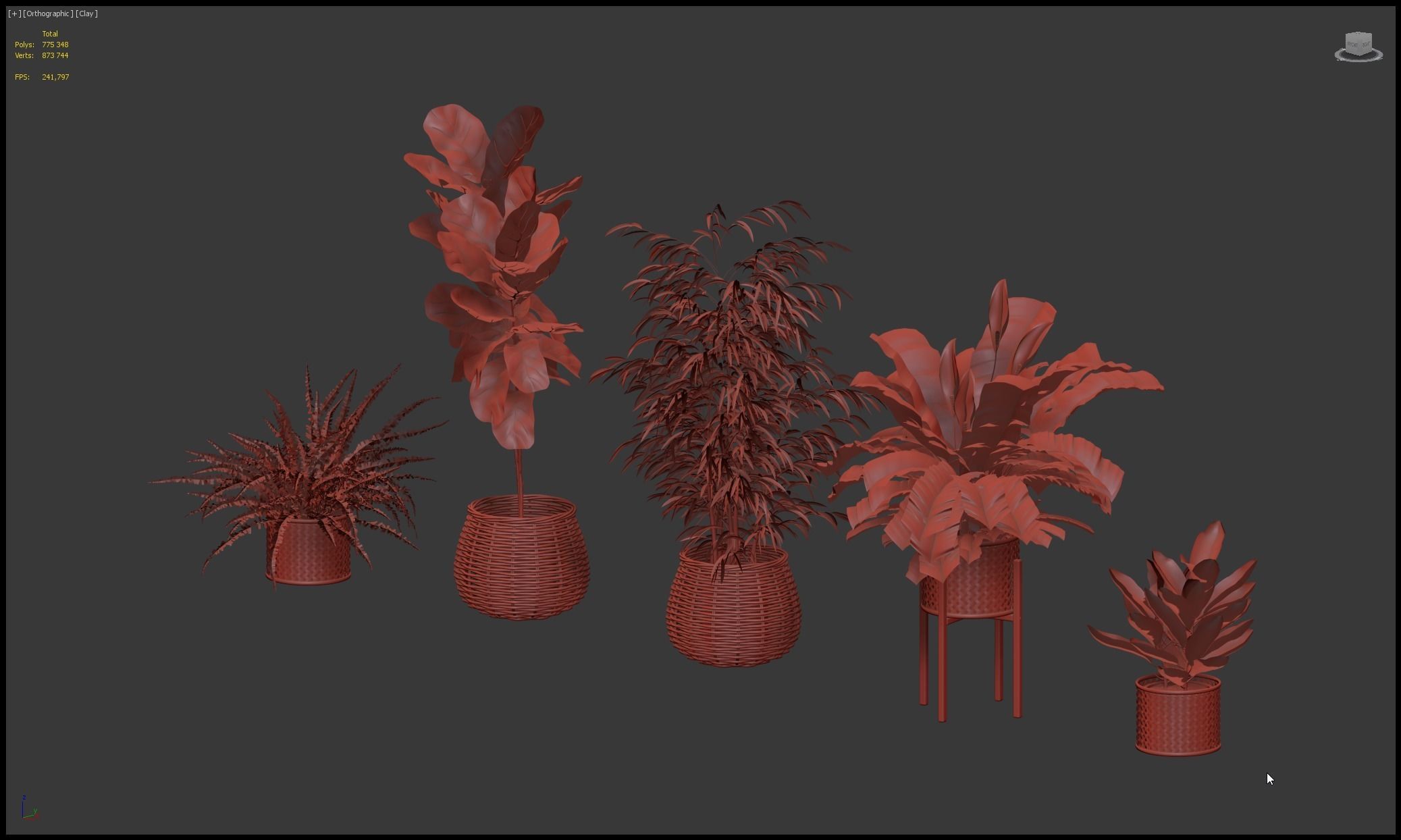 Plants collection 214 - bamboo croton fern ficus 3D model_21