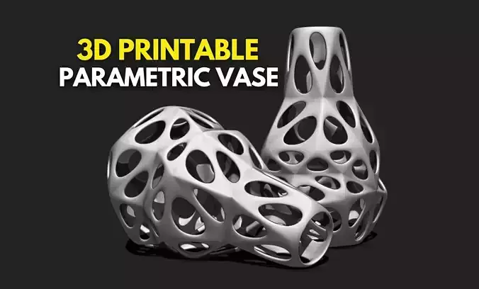 Modern Parametric Vase STL File for 3D Printing - Vase 04 A