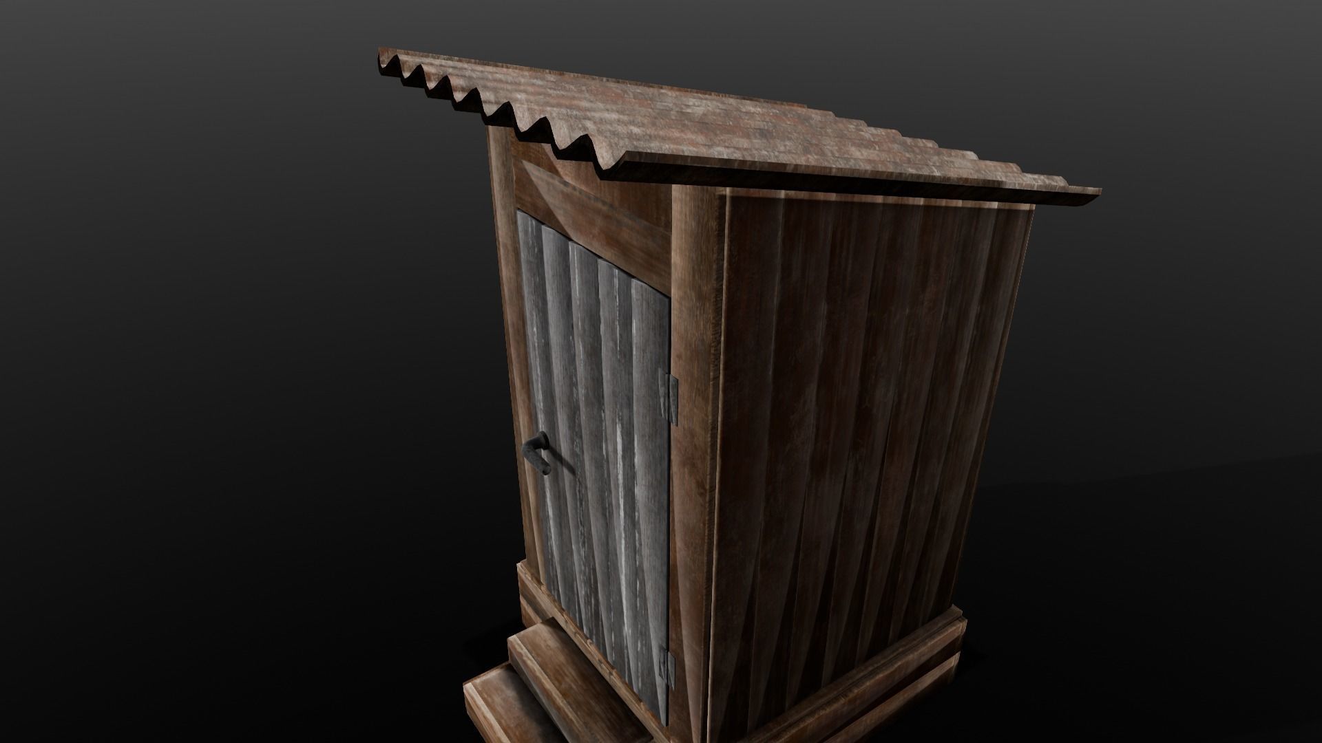 Rusted Sheet Toilet 3D Model Low-poly 3D model_6