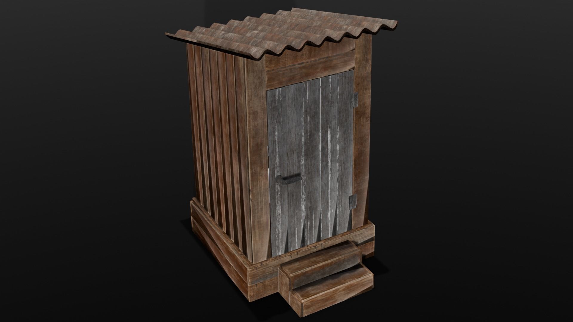 Rusted Sheet Toilet 3D Model Low-poly 3D model_19
