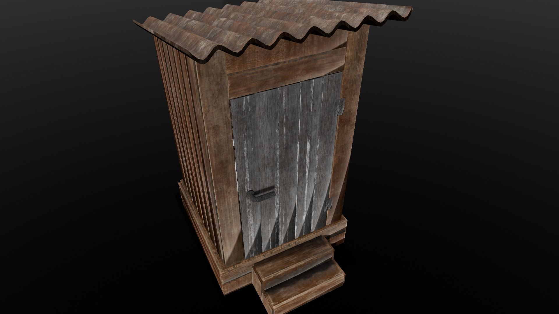 Rusted Sheet Toilet 3D Model Low-poly 3D model_5