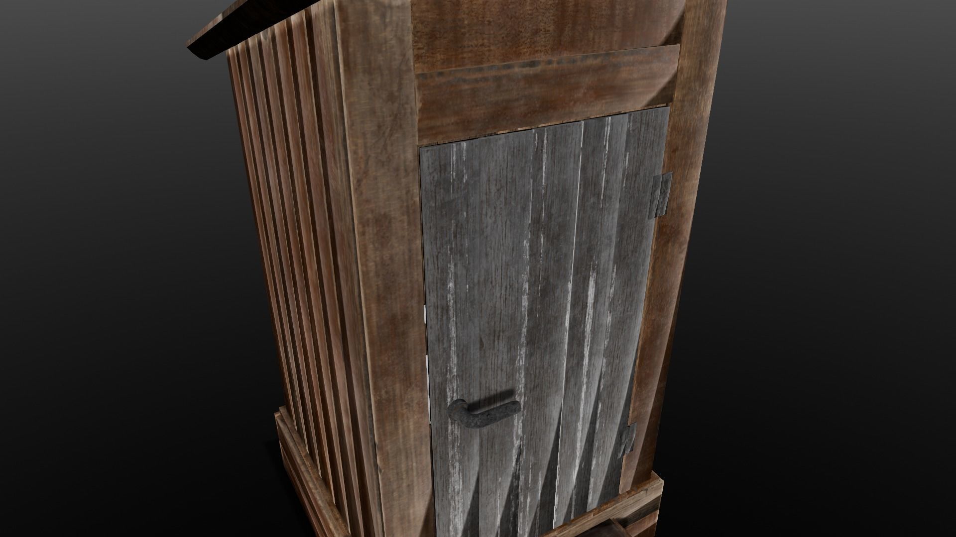 Rusted Sheet Toilet 3D Model Low-poly 3D model_1