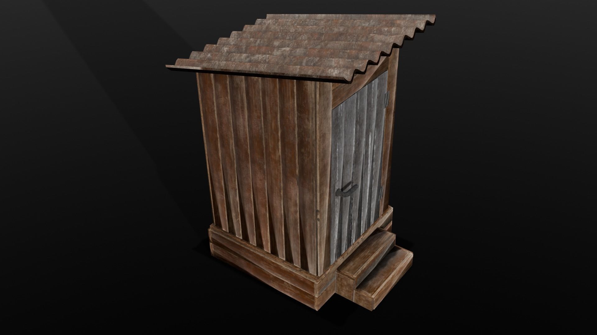 Rusted Sheet Toilet 3D Model Low-poly 3D model_2