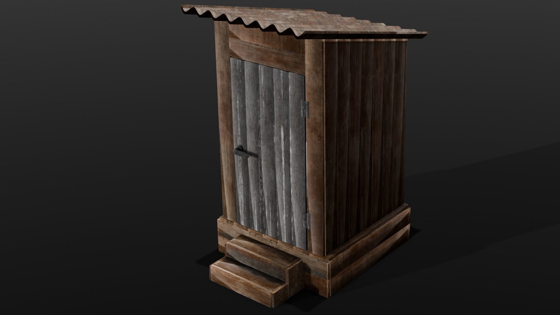 Rusted Sheet Toilet 3D Model Low-poly 3D model_16
