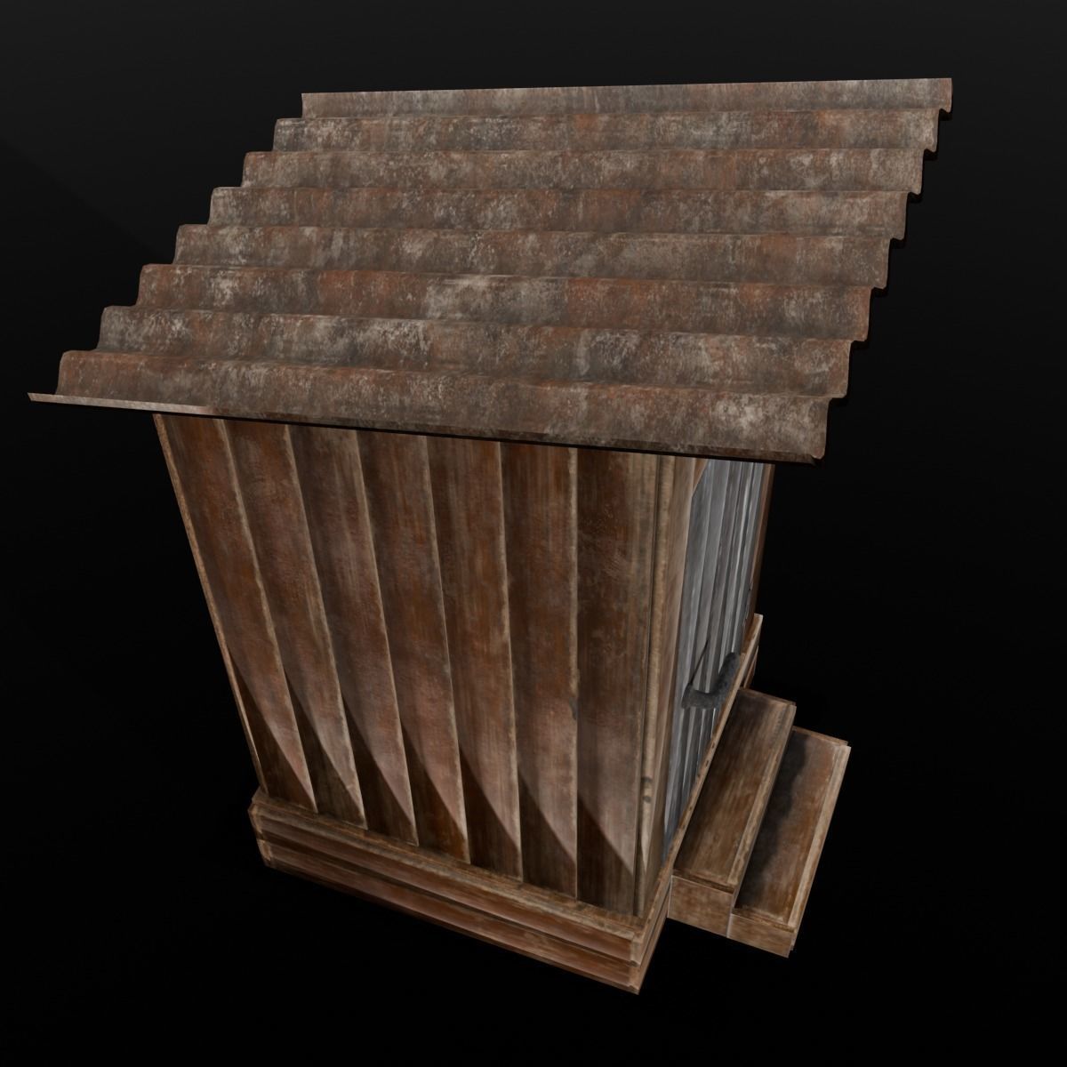 Rusted Sheet Toilet 3D Model Low-poly 3D model_9