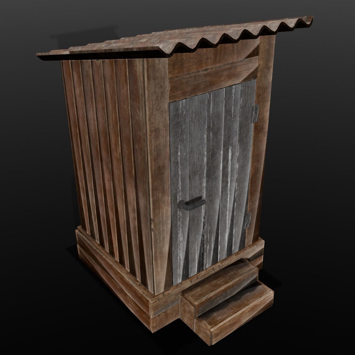 Rusted Sheet Toilet 3D Model Low-poly 3D model_8