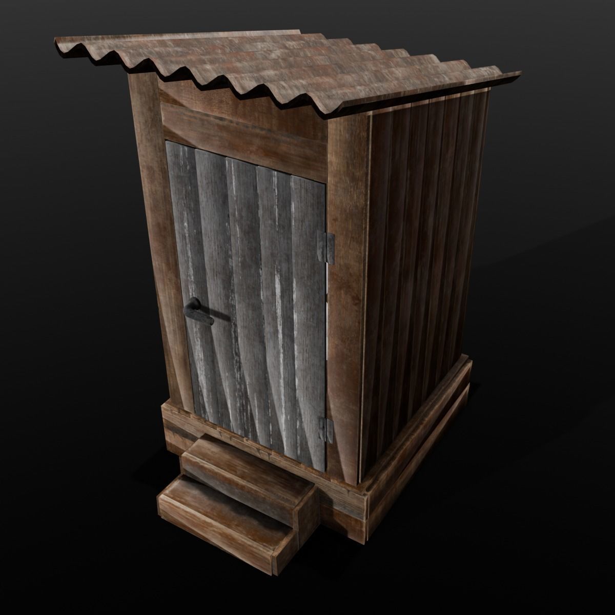 Rusted Sheet Toilet 3D Model Low-poly 3D model_7