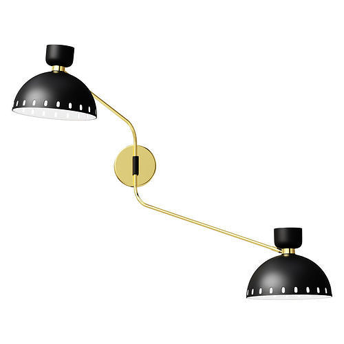 Richy double wall lamp made of metal 3D model
