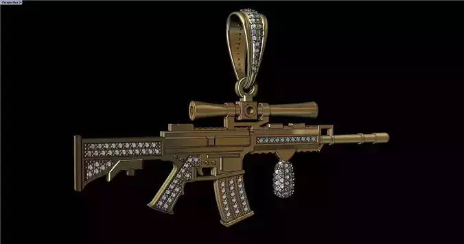 Gun Pendant- Rifle 