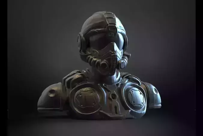 Gears of War Soldier Bust 3D print model