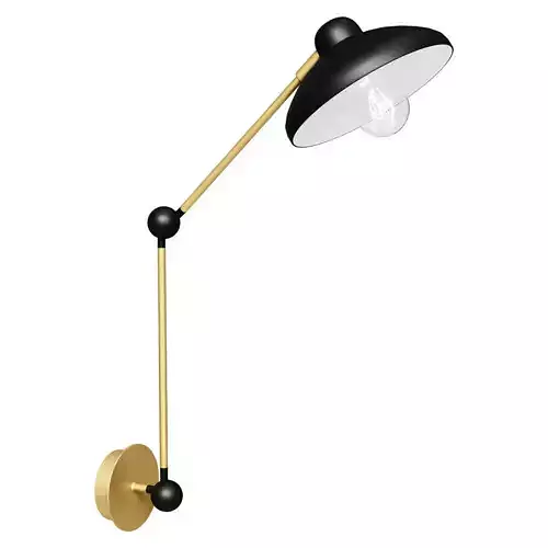 Hinged wall lamp made of metal and brass Oukoman