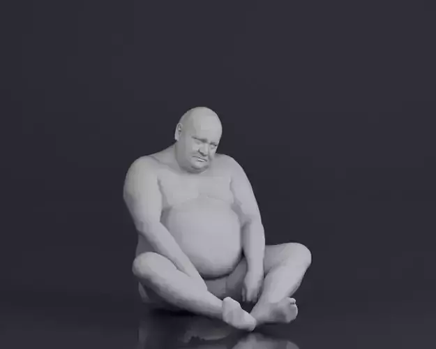 S00110 Seated overweight man 3dp 3D print model
