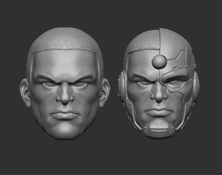 Cyborg Headsculpt for Action Figures 3D print model_0