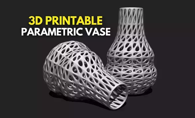 Modern Parametric Vase STL File for 3D Printing - Vase 04 B
