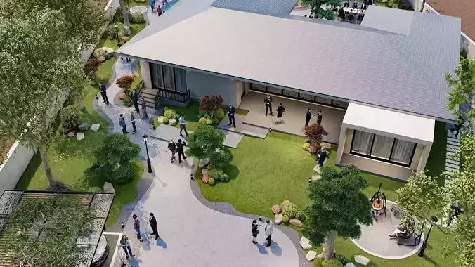 Modern Japanese Garden 3D model