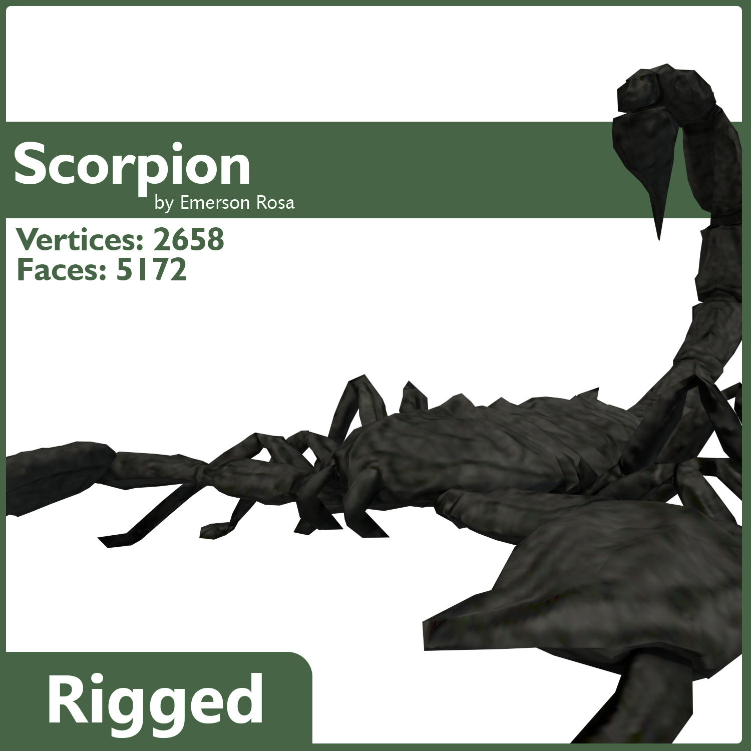 Rigged Scorpion Low-poly 3D model_8