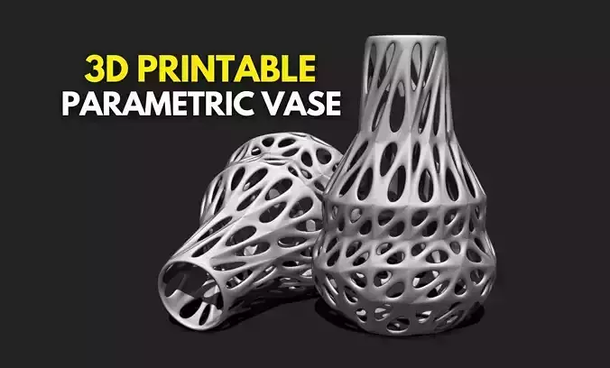 Modern Parametric Vase STL File for 3D Printing - Vase 04 C 3D print model
