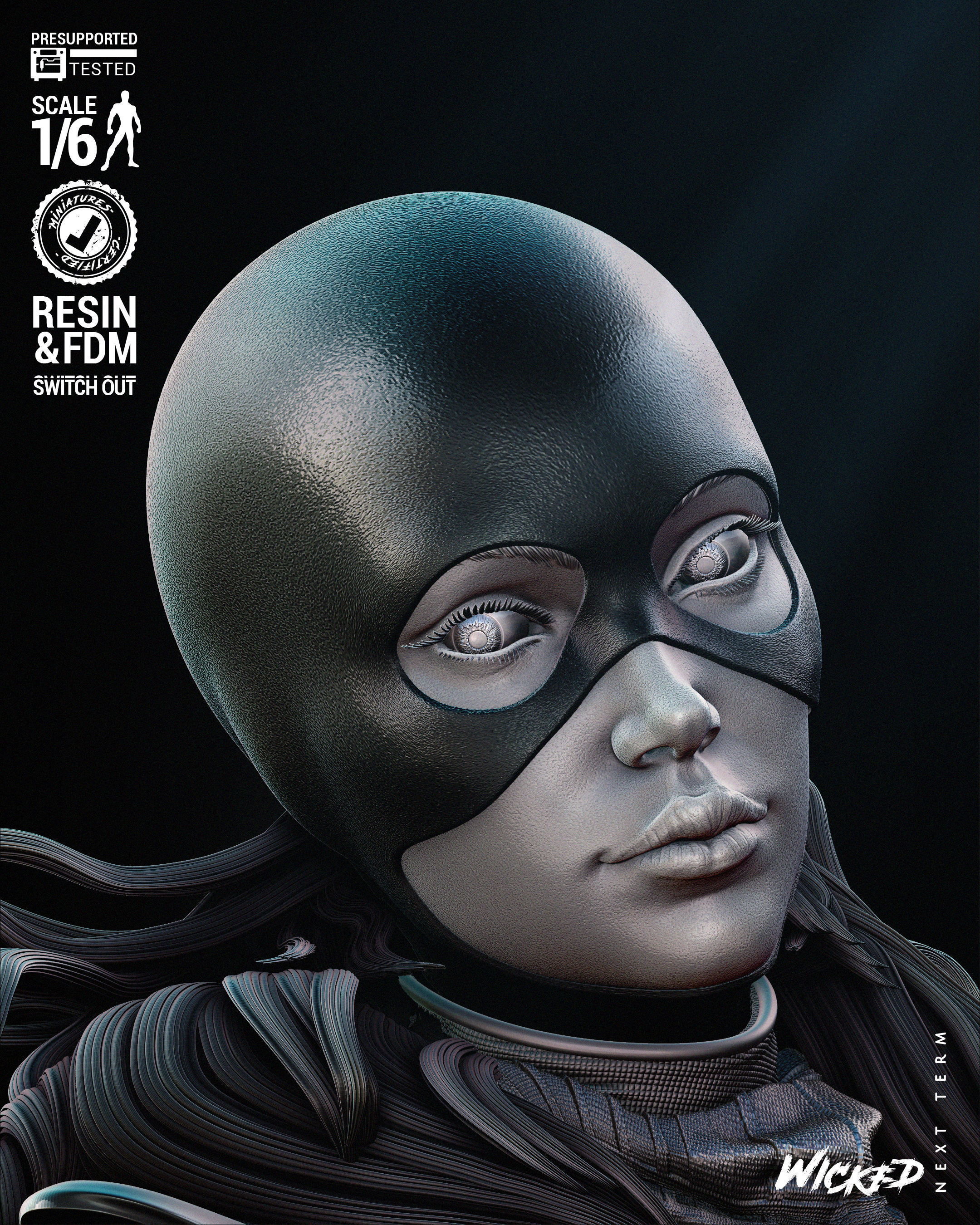 Wicked Marvel Kitty Pride Sculpture Tested for 3D printing 3D print model_10