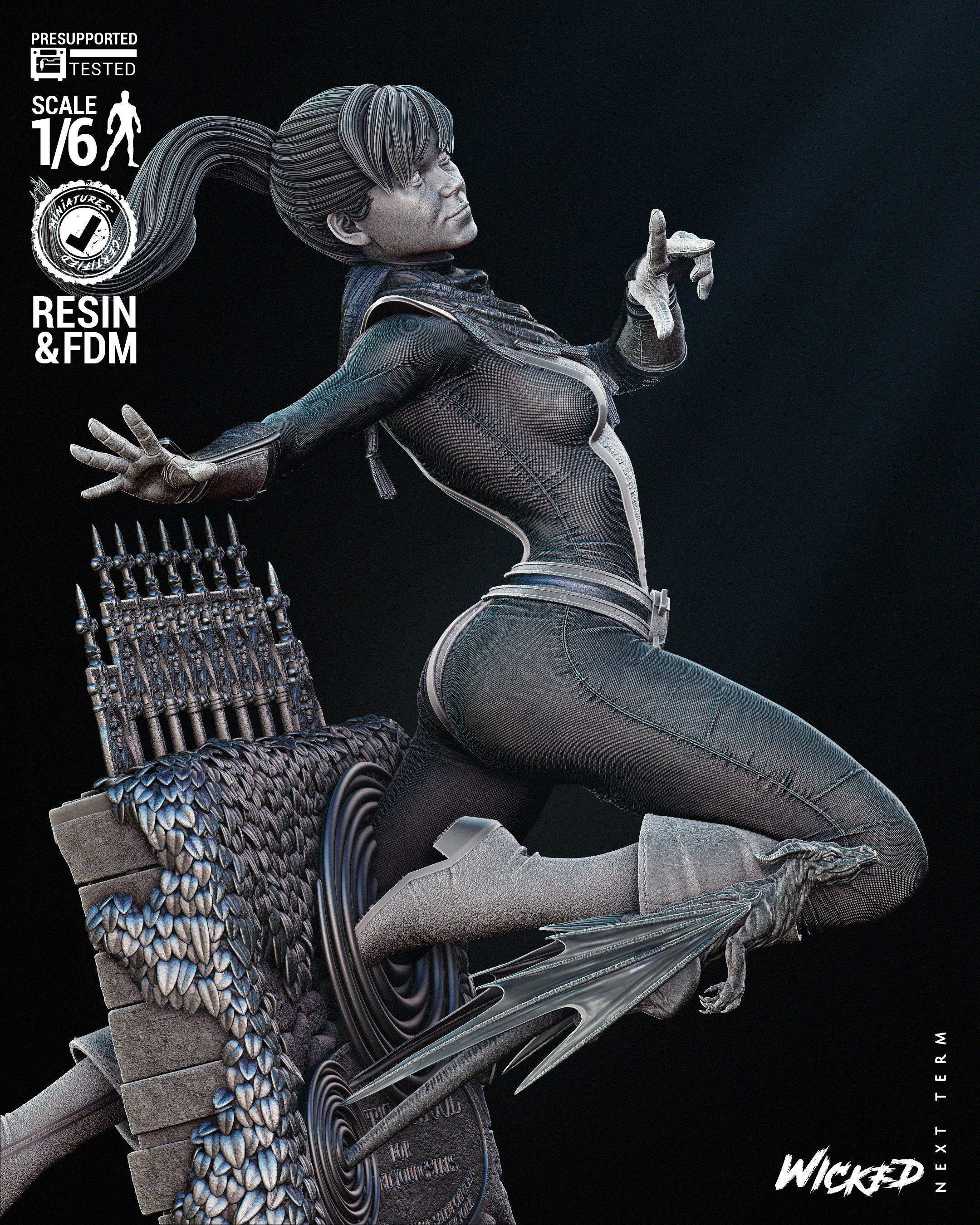 Wicked Marvel Kitty Pride Sculpture Tested for 3D printing 3D print model_45
