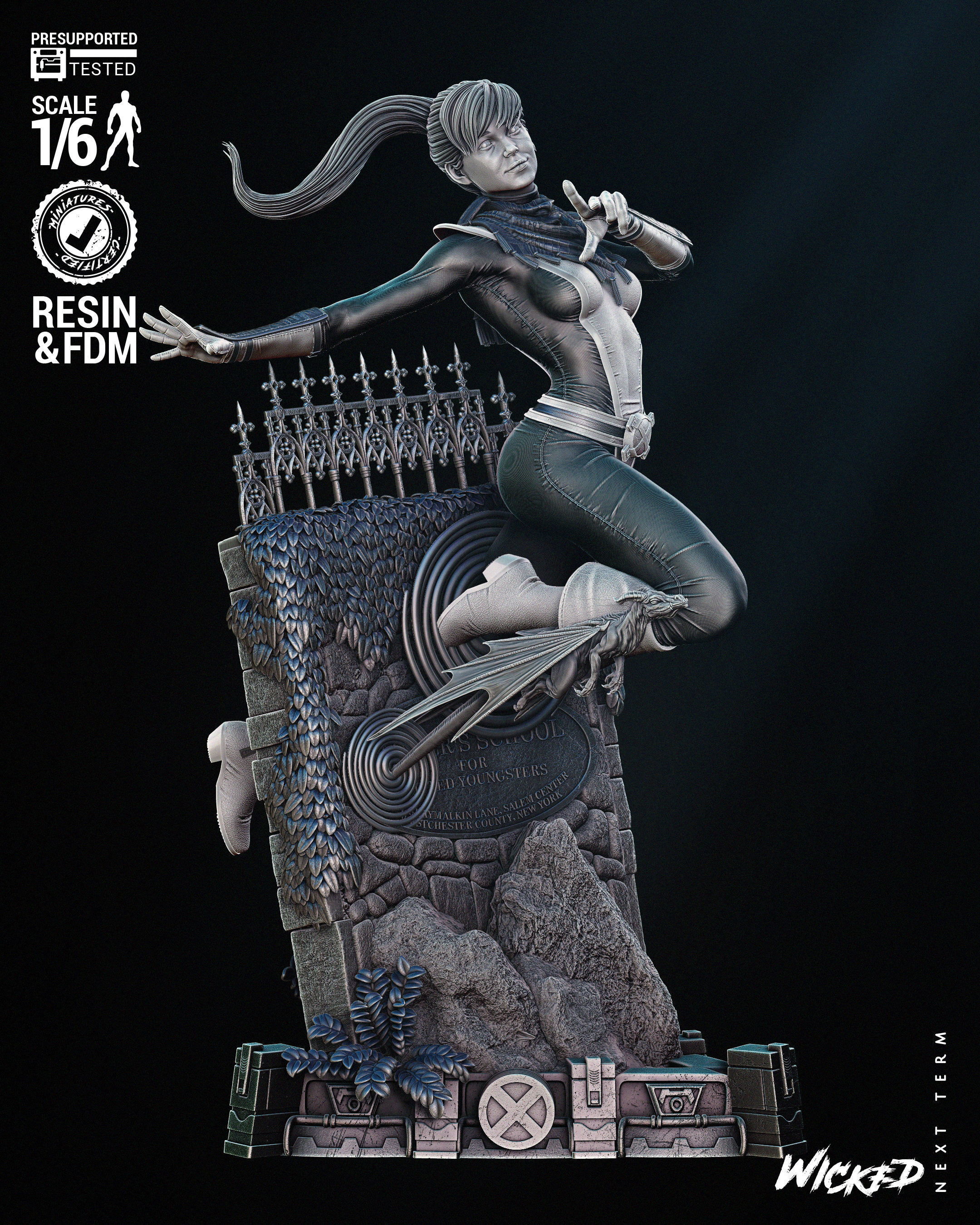 Wicked Marvel Kitty Pride Sculpture Tested for 3D printing 3D print model_20