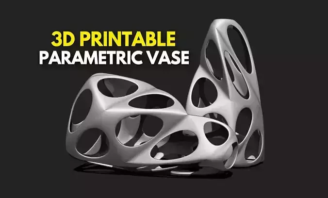 Modern Parametric Vase STL File for 3D Printing - Vase 04 E