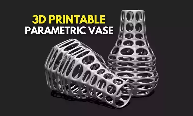 Modern Parametric Vase STL File for 3D Printing - Vase 04 G