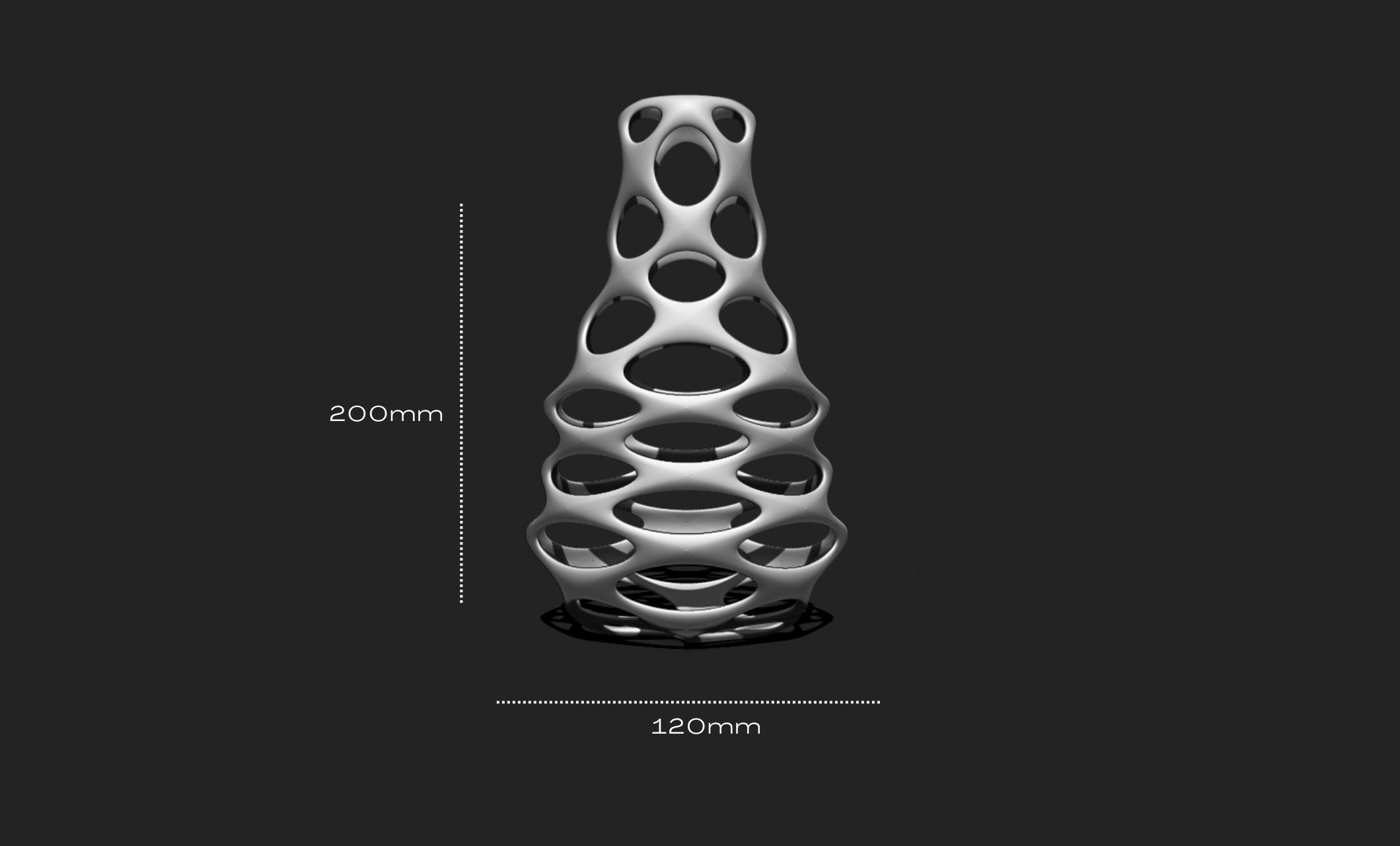 Modern Parametric Vase STL File for 3D Printing - Vase 04 H 3D print model_1