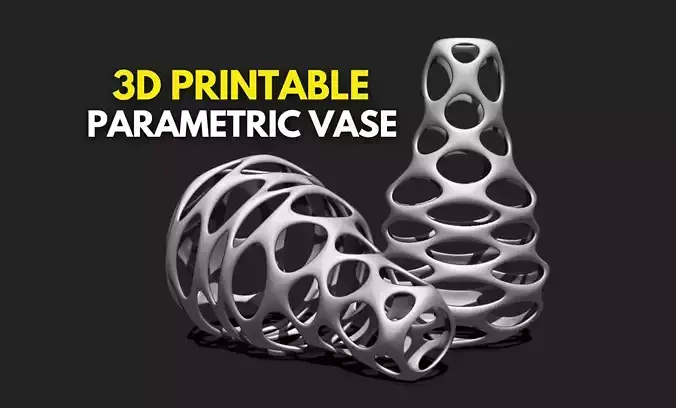 Modern Parametric Vase STL File for 3D Printing - Vase 04 H