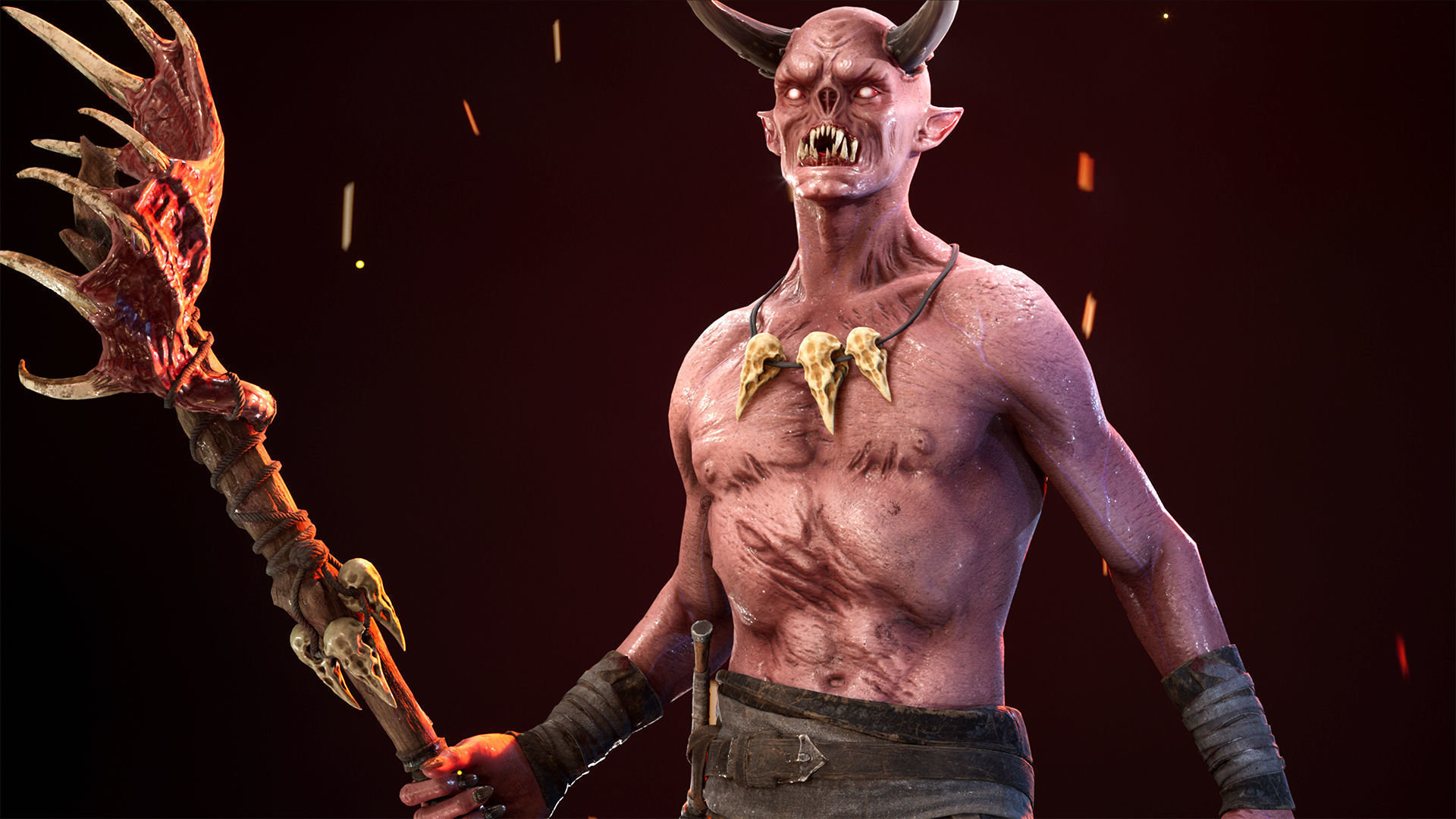 Imp Shaman Low-poly 3D model_2