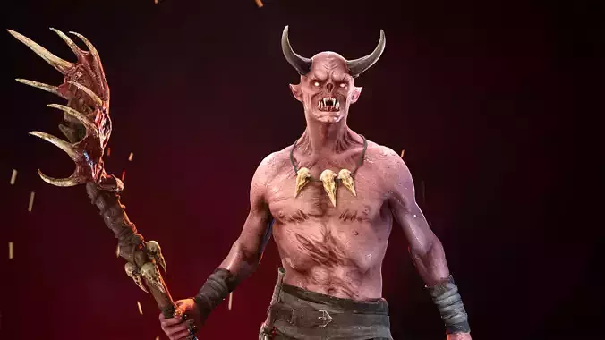 Imp Shaman Low-poly 3D model