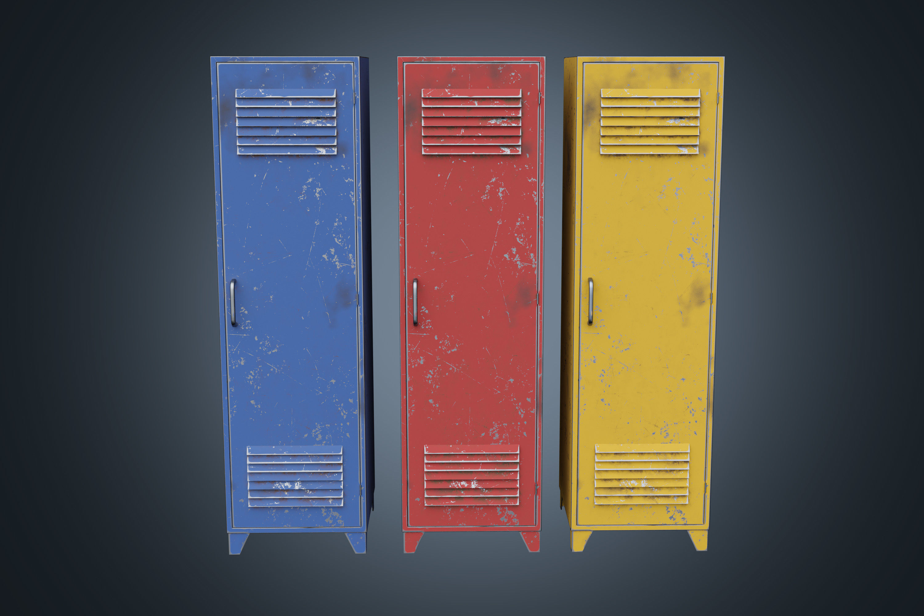 Lockers PBR Low-poly 3D model_8