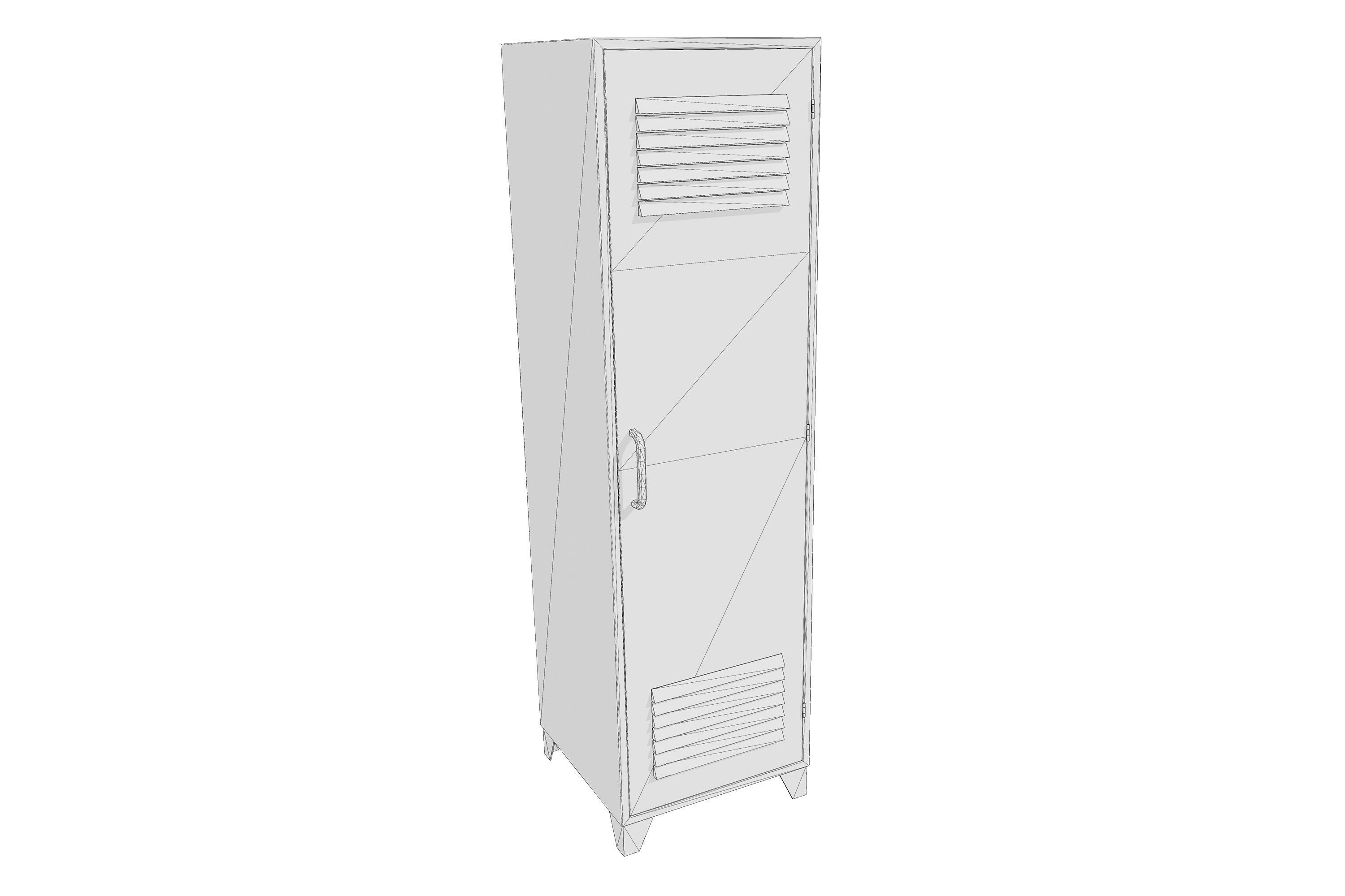 Lockers PBR Low-poly 3D model_9